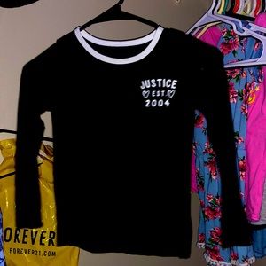 JUSTICE BLACK LOKG SLEEVE SIZE 7 KIDS 🥖